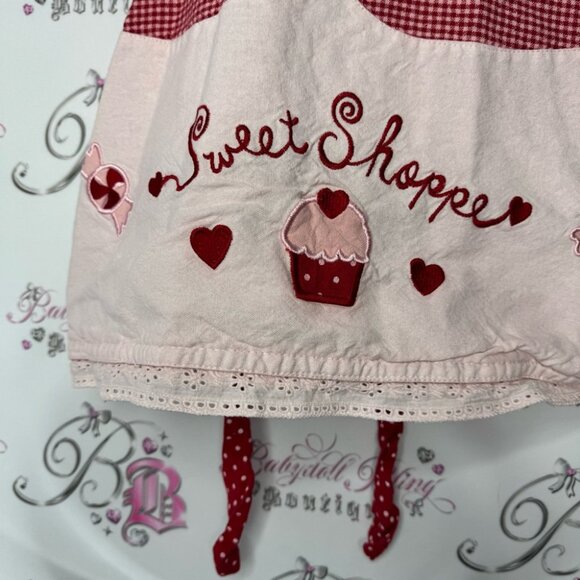 Funny valentine apron baking cooking kitchen Sweet Shoppe Red and White Apron - Picture 5 of 11